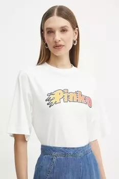 Хлопковая футболка Pinko, белый