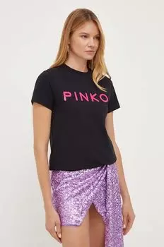 Хлопковая футболка Pinko, черный
