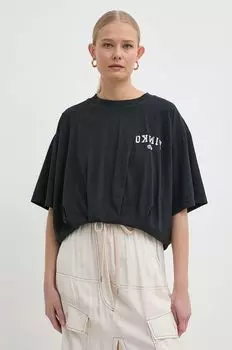 Хлопковая футболка Pinko, черный
