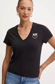 Хлопковая футболка Pinko, черный