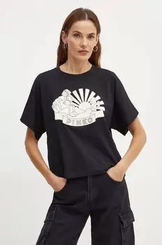 Хлопковая футболка Pinko, черный