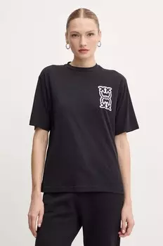 Хлопковая футболка Pinko, черный