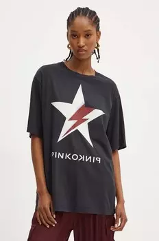 Хлопковая футболка Pinko, черный