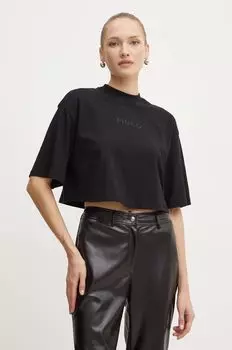 Хлопковая футболка Pinko, черный