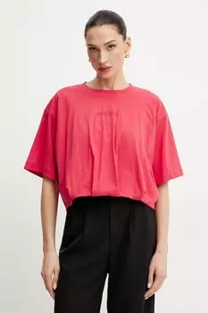 Хлопковая футболка Pinko, красный