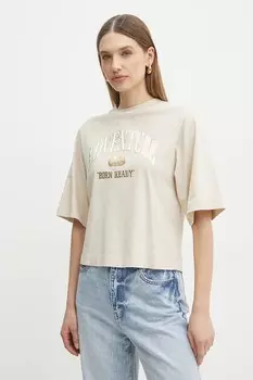 Хлопковая футболка Pinko, розовый