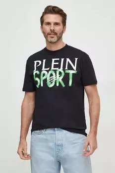 Хлопковая футболка Plein Sport, черный