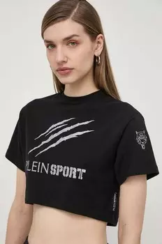 Хлопковая футболка Plein Sport, черный
