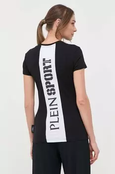Хлопковая футболка Plein Sport, черный