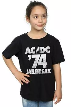 Хлопковая футболка «Побег из тюрьмы 74» AC/DC, черный