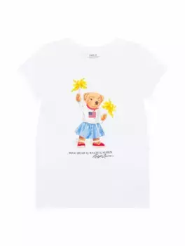 Хлопковая футболка Polo Bear Ralph Lauren, белый
