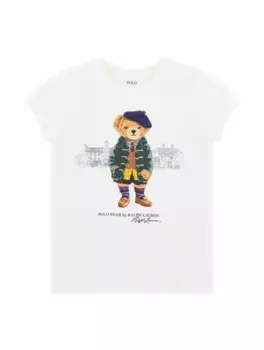Хлопковая футболка Polo Bear Ralph Lauren, белый