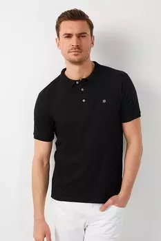 Хлопковая футболка-поло на пуговицах 0438101 Buratti, черный