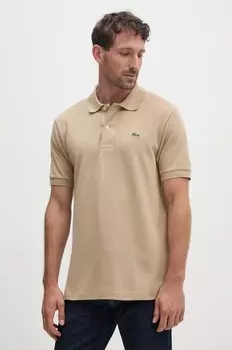 Хлопковая футболка-поло Polo Classic Fit L1212 02S Lacoste, коричневый