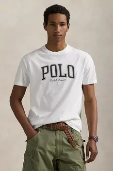 Хлопковая футболка Polo Ralph Lauren, белый
