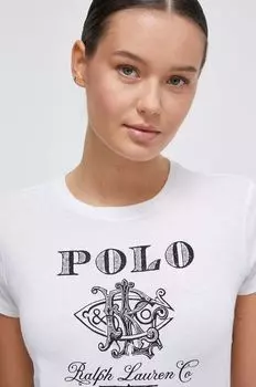 Хлопковая футболка Polo Ralph Lauren, белый