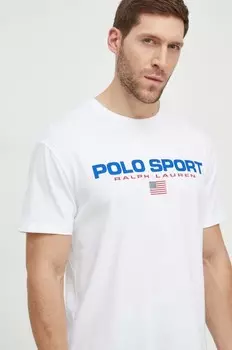 Хлопковая футболка Polo Ralph Lauren, белый