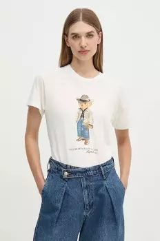 Хлопковая футболка Polo Ralph Lauren, белый