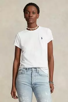 Хлопковая футболка Polo Ralph Lauren, белый