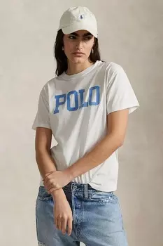 Хлопковая футболка Polo Ralph Lauren, белый