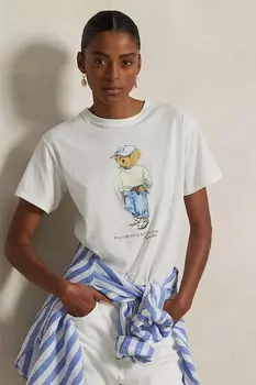 Хлопковая футболка Polo Ralph Lauren, белый
