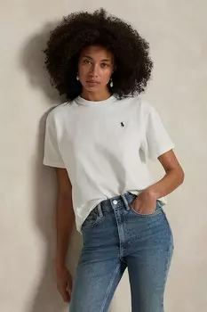 Хлопковая футболка Polo Ralph Lauren, белый