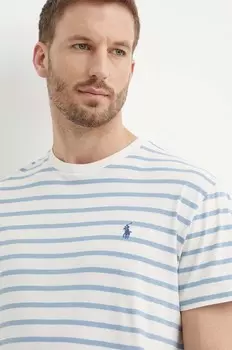 Хлопковая футболка Polo Ralph Lauren, бежевый