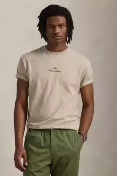 Хлопковая футболка Polo Ralph Lauren, бежевый