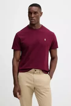 Хлопковая футболка Polo Ralph Lauren, бордовый