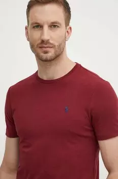 Хлопковая футболка Polo Ralph Lauren, бордовый