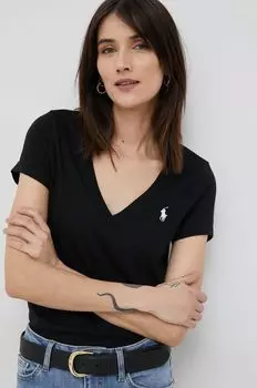 Хлопковая футболка Polo Ralph Lauren, черный