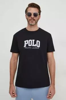 Хлопковая футболка Polo Ralph Lauren, черный