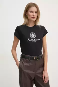 Хлопковая футболка Polo Ralph Lauren, черный