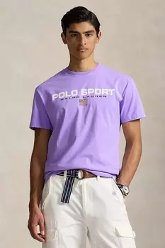 Хлопковая футболка Polo Ralph Lauren, фиолетовый