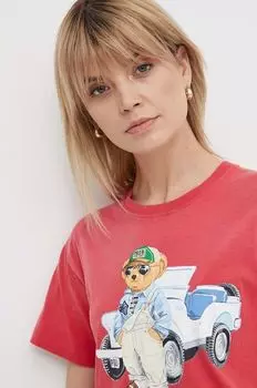 Хлопковая футболка Polo Ralph Lauren, красный
