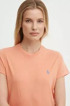 Хлопковая футболка Polo Ralph Lauren, оранжевый