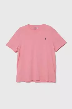 Хлопковая футболка Polo Ralph Lauren, розовый