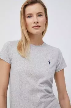 Хлопковая футболка Polo Ralph Lauren, серый