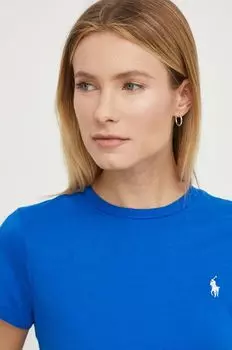 Хлопковая футболка Polo Ralph Lauren, синий