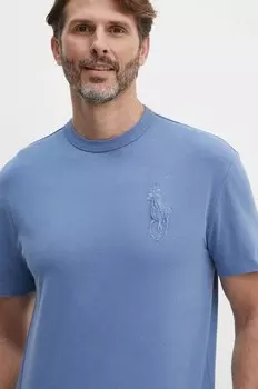 Хлопковая футболка Polo Ralph Lauren, синий