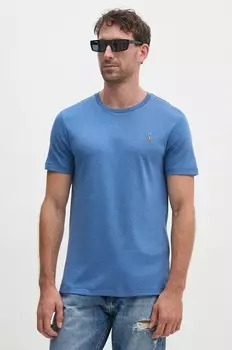 Хлопковая футболка Polo Ralph Lauren, синий