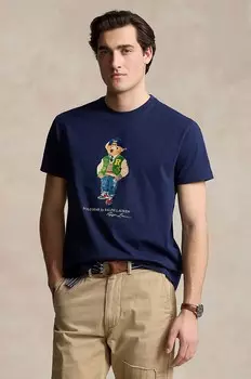Хлопковая футболка Polo Ralph Lauren, синий