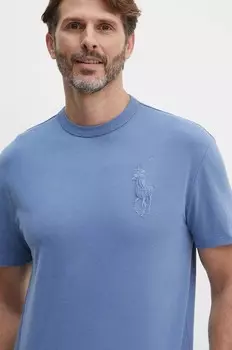 Хлопковая футболка Polo Ralph Lauren, синий