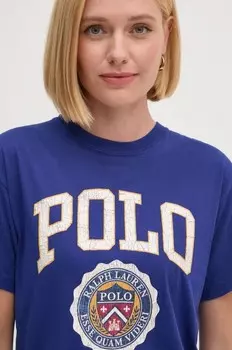 Хлопковая футболка Polo Ralph Lauren, синий