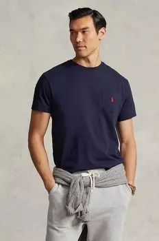 Хлопковая футболка Polo Ralph Lauren, темно-синий