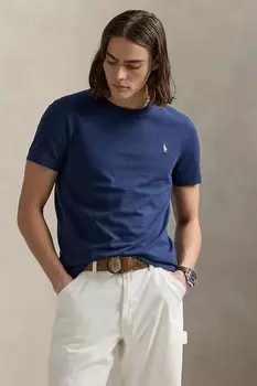Хлопковая футболка Polo Ralph Lauren, темно-синий