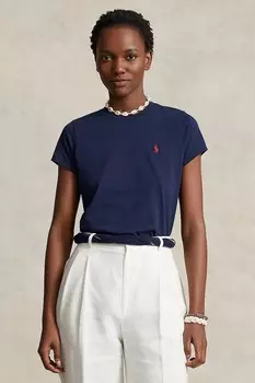 Хлопковая футболка Polo Ralph Lauren, темно-синий