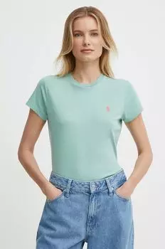 Хлопковая футболка Polo Ralph Lauren, зеленый