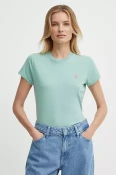 Хлопковая футболка Polo Ralph Lauren, зеленый