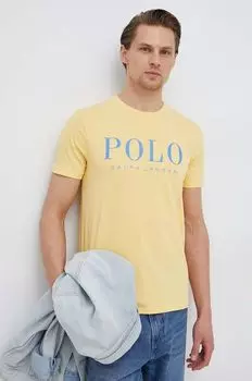 Хлопковая футболка Polo Ralph Lauren, желтый